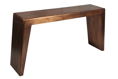 60" Copper Aluminum Sled Console Table HomeRoots