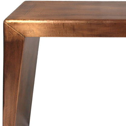 60" Copper Aluminum Sled Console Table HomeRoots