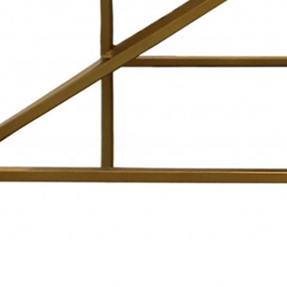 58" Ivory and Gold Upholstered Linen Bench HomeRoots