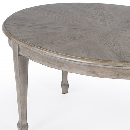 38" Gray Oval Distressed Coffee Table