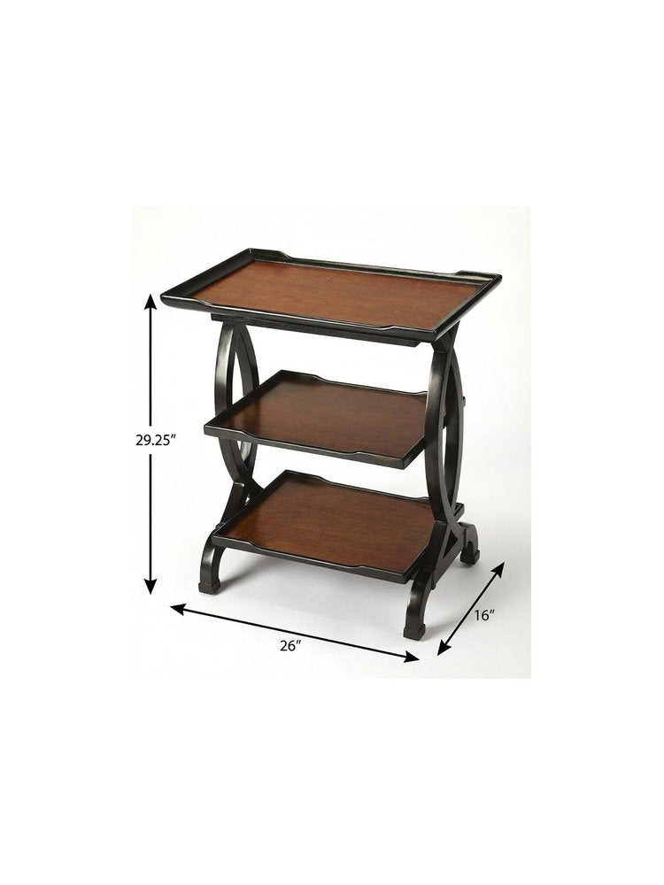 29" Cherry Manufactured Wood Rectangular End Table With Two Shelves HomeRoots