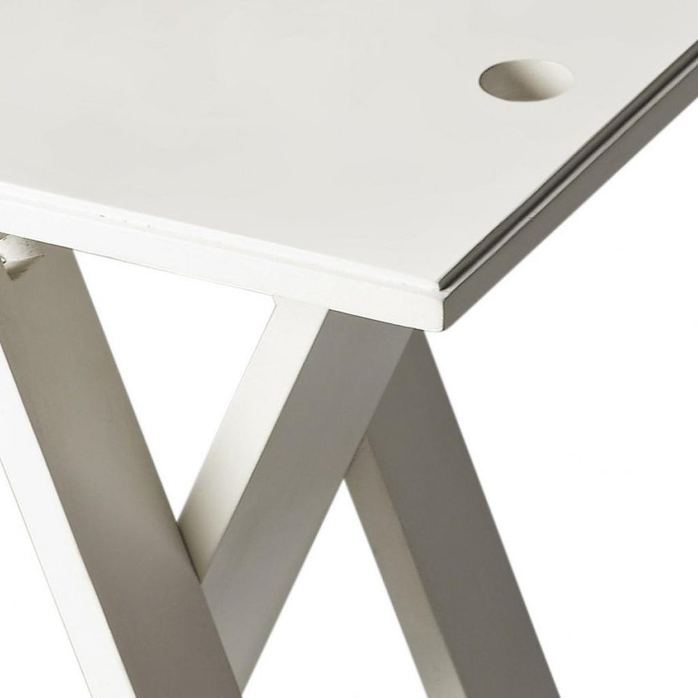 18" White Solid Wood Square Folding End Table HomeRoots