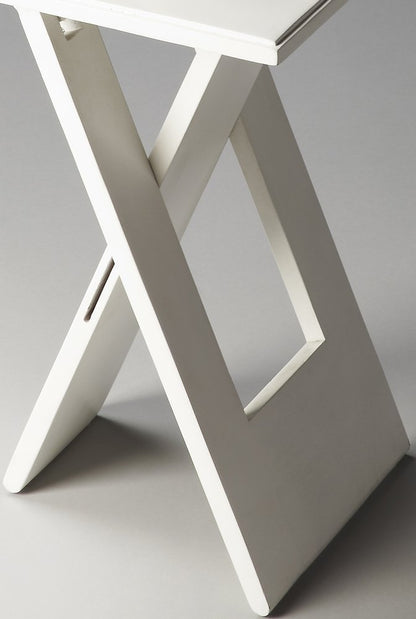 18" White Solid Wood Square Folding End Table HomeRoots