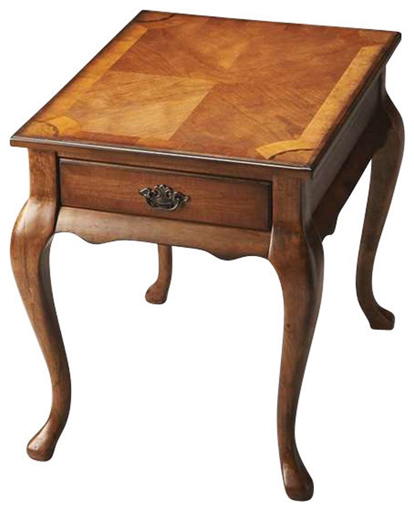 25" Medium Brown Solid and Manufactured Wood End Table With Drawer HomeRoots