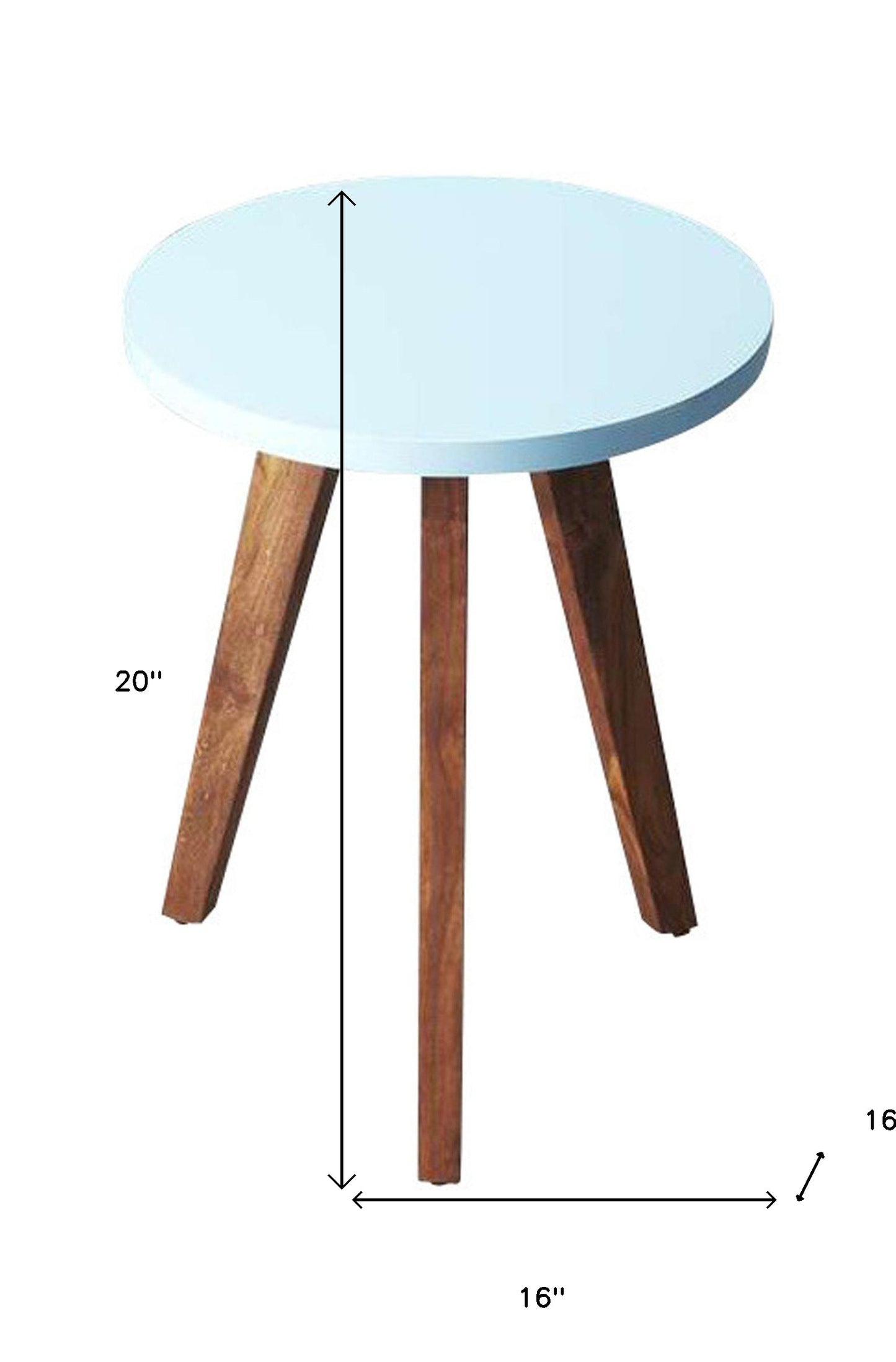 20" Brown And White Manufactured Wood Round End Table
