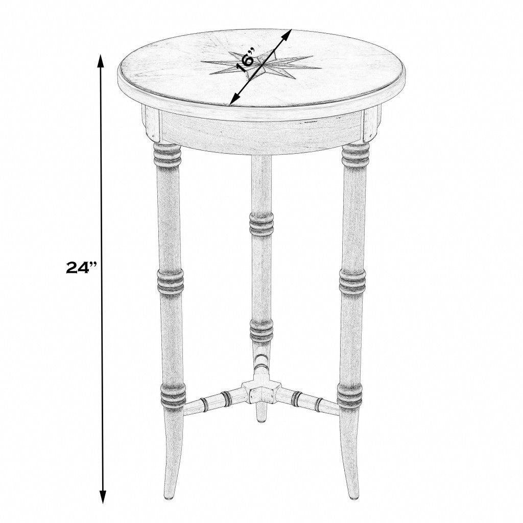 26" Brown Manufactured Wood Round End Table