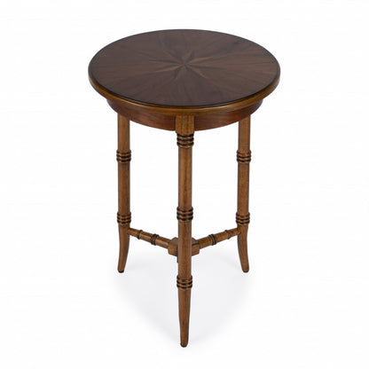 26" Brown Manufactured Wood Round End Table