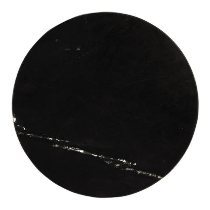 28" Black Marble Round End Table HomeRoots