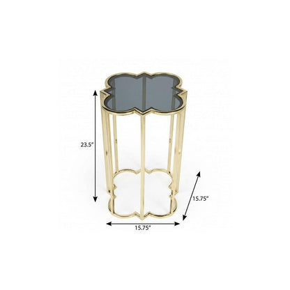 24" Gold And Black Glass Free Form End Table HomeRoots