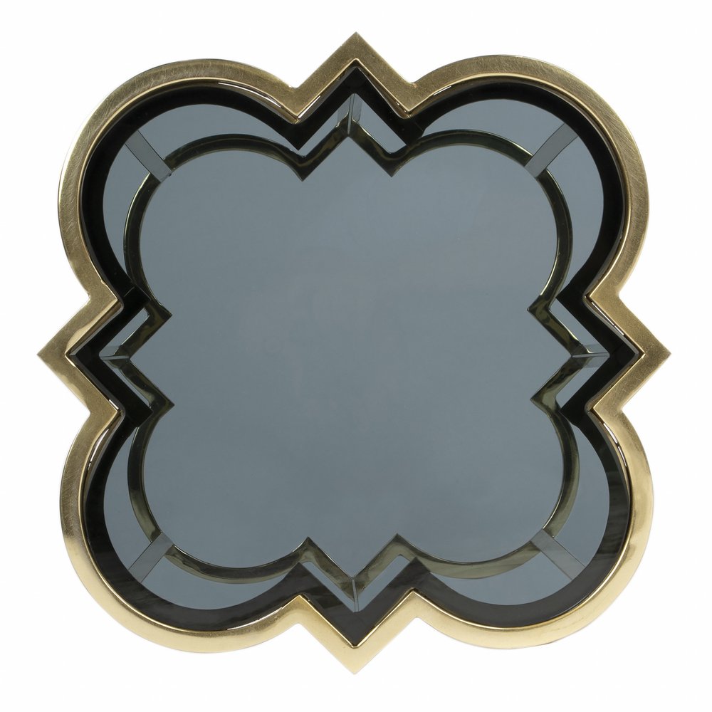 24" Gold And Black Glass Free Form End Table HomeRoots