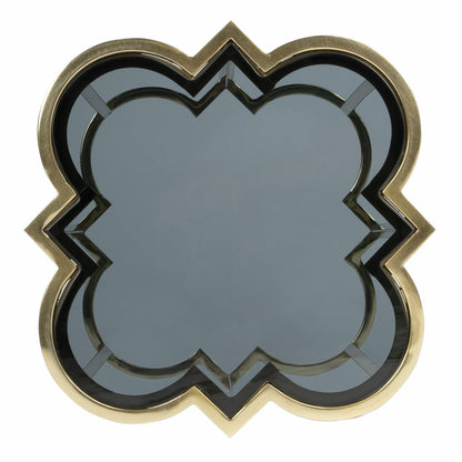 24" Gold And Black Glass Free Form End Table HomeRoots