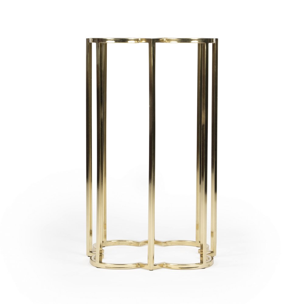 24" Gold And Black Glass Free Form End Table HomeRoots