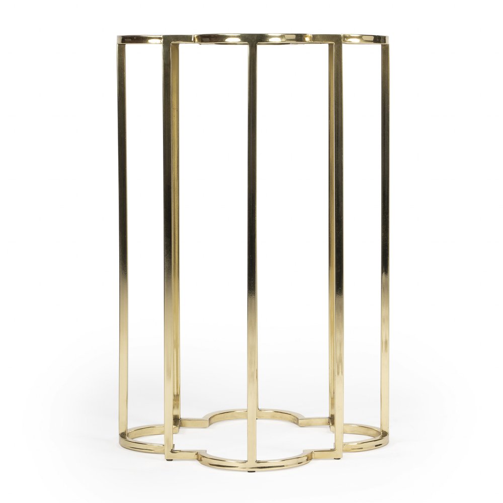 24" Gold And Black Glass Free Form End Table HomeRoots