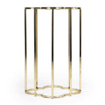 24" Gold And Black Glass Free Form End Table HomeRoots