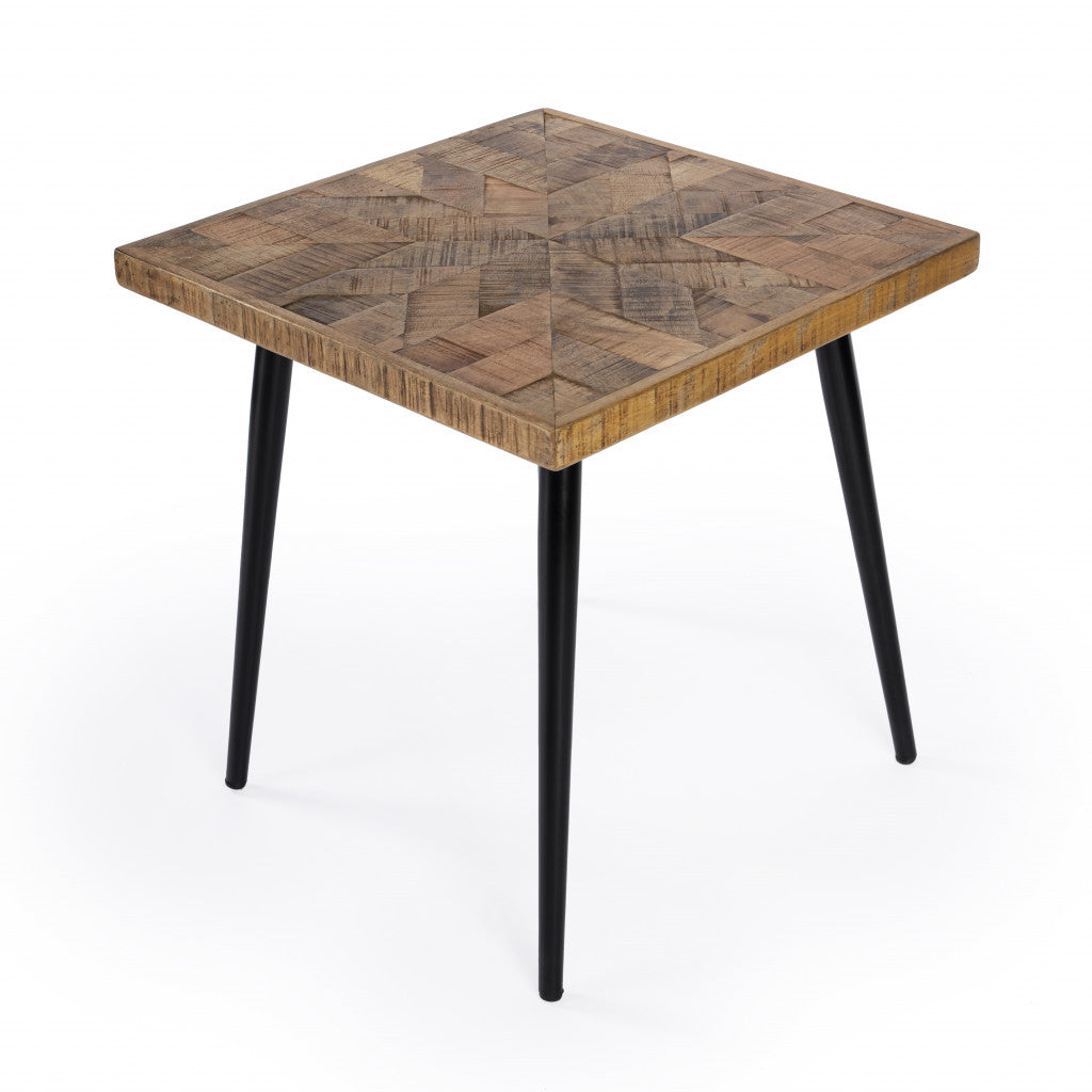 24" Brown Solid Wood Square End Table