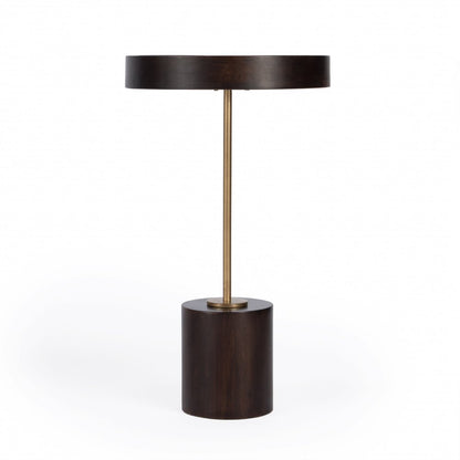 22" Black And Rosegold Solid Wood Round End Table HomeRoots
