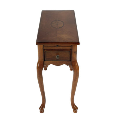 25" Brown Solid And Manufactured Wood Rectangular End Table With Drawer HomeRoots