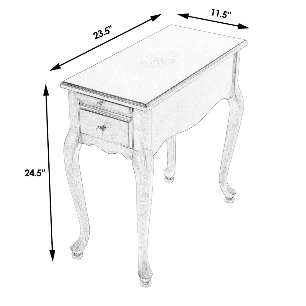 25" Brown Solid And Manufactured Wood Rectangular End Table With Drawer HomeRoots