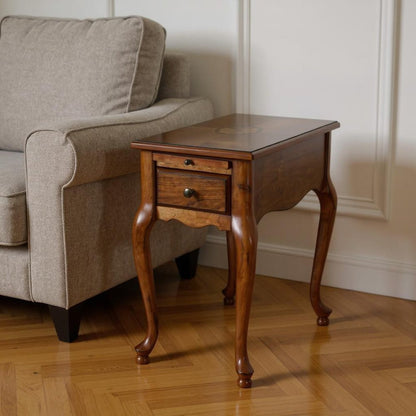 25" Brown Solid And Manufactured Wood Rectangular End Table With Drawer HomeRoots