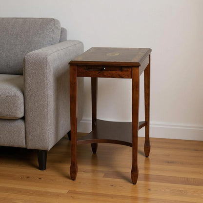 25" Wood Brown End Table With Shelf HomeRoots