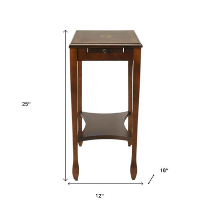 25" Wood Brown End Table With Shelf HomeRoots