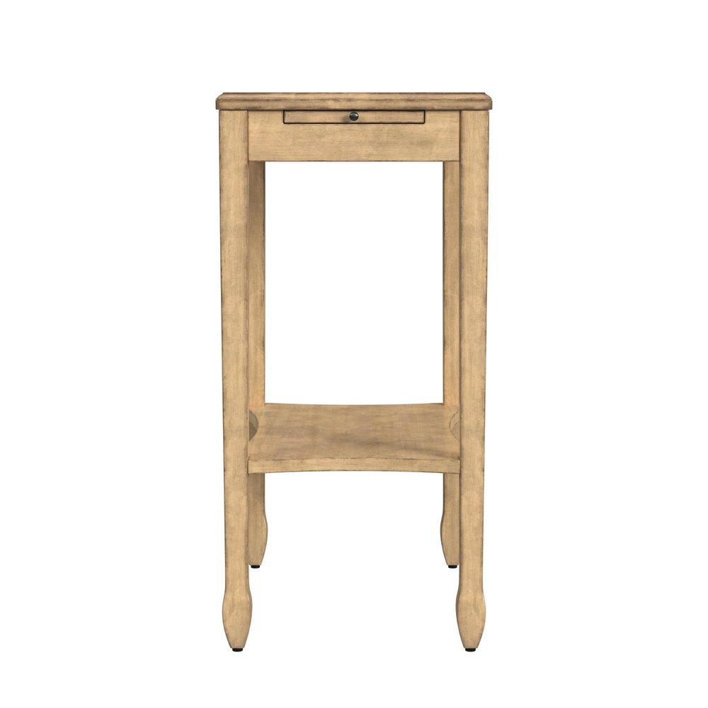 25" Beige Manufactured Wood Rectangular End Table With Shelf HomeRoots