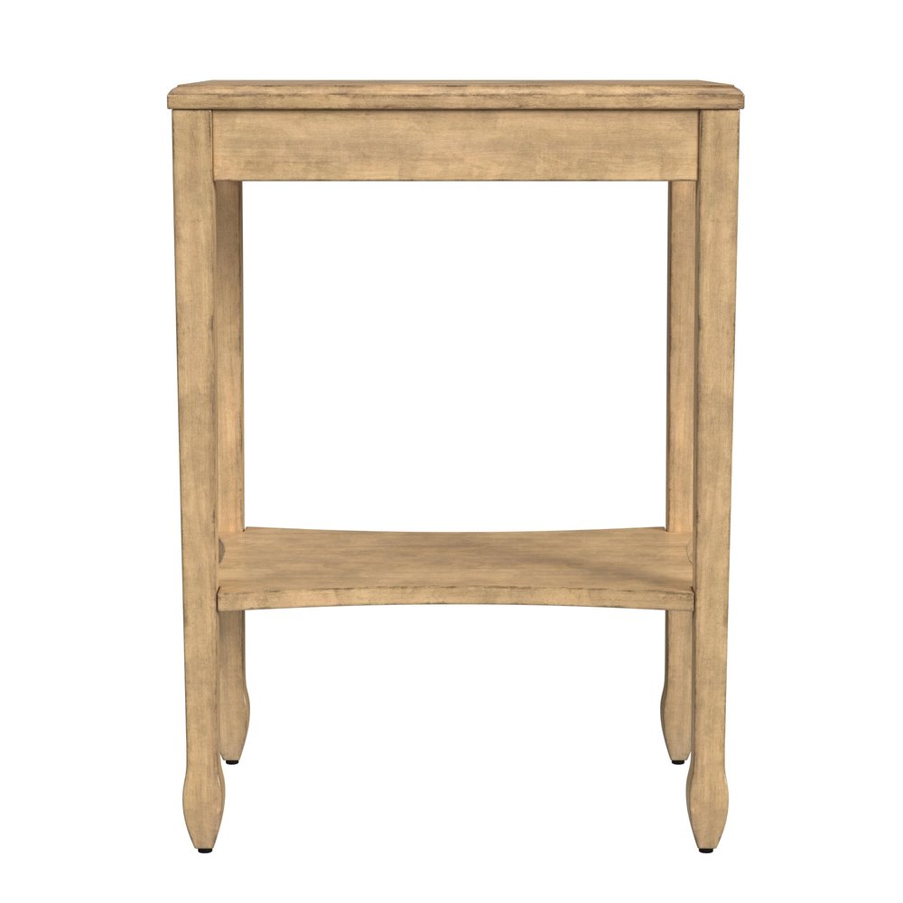25" Beige Manufactured Wood Rectangular End Table With Shelf HomeRoots