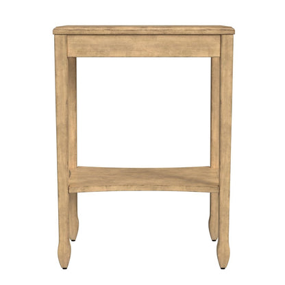 25" Beige Manufactured Wood Rectangular End Table With Shelf HomeRoots