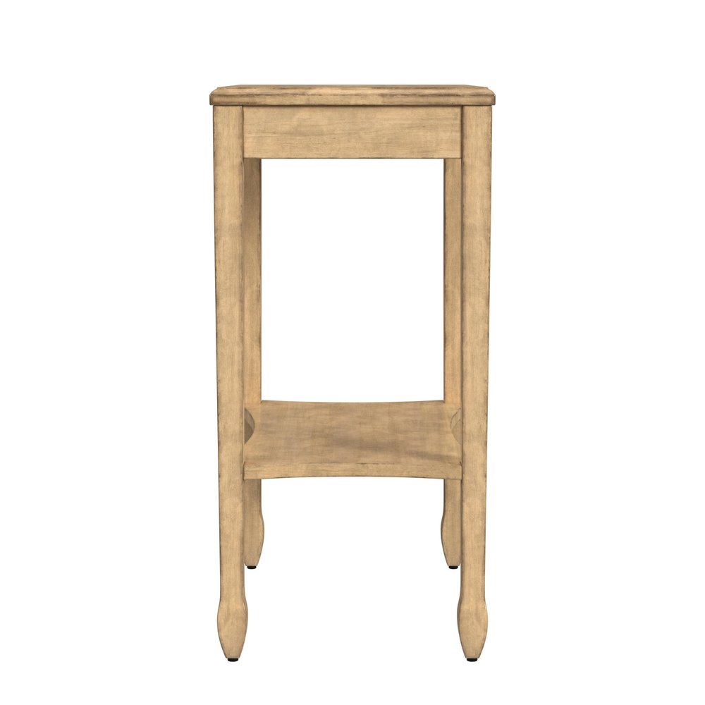 25" Beige Manufactured Wood Rectangular End Table With Shelf HomeRoots