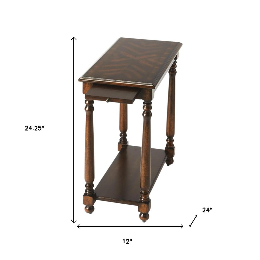 24" Wood Brown End Table With Shelf HomeRoots