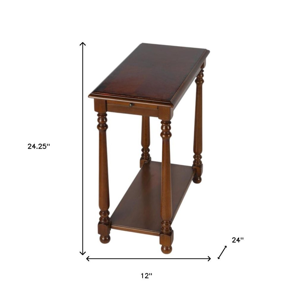 24" Brown End Table With Shelf HomeRoots