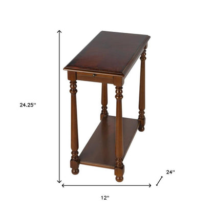 24" Brown End Table With Shelf HomeRoots