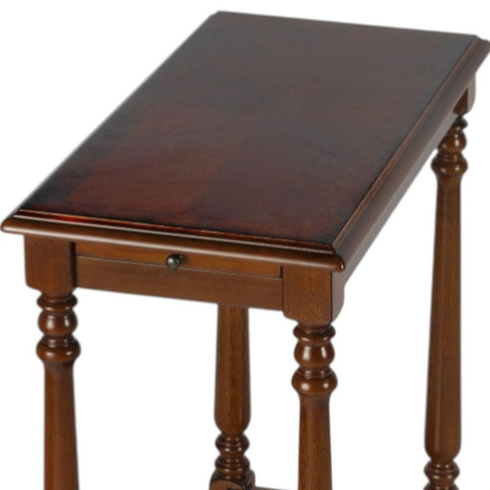 24" Brown End Table With Shelf HomeRoots