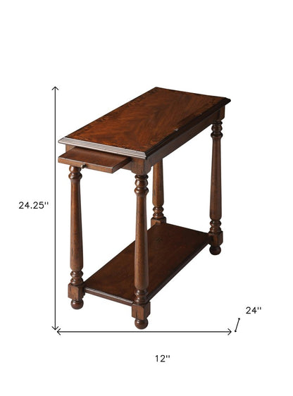 24" Wood Brown End Table With Shelf HomeRoots