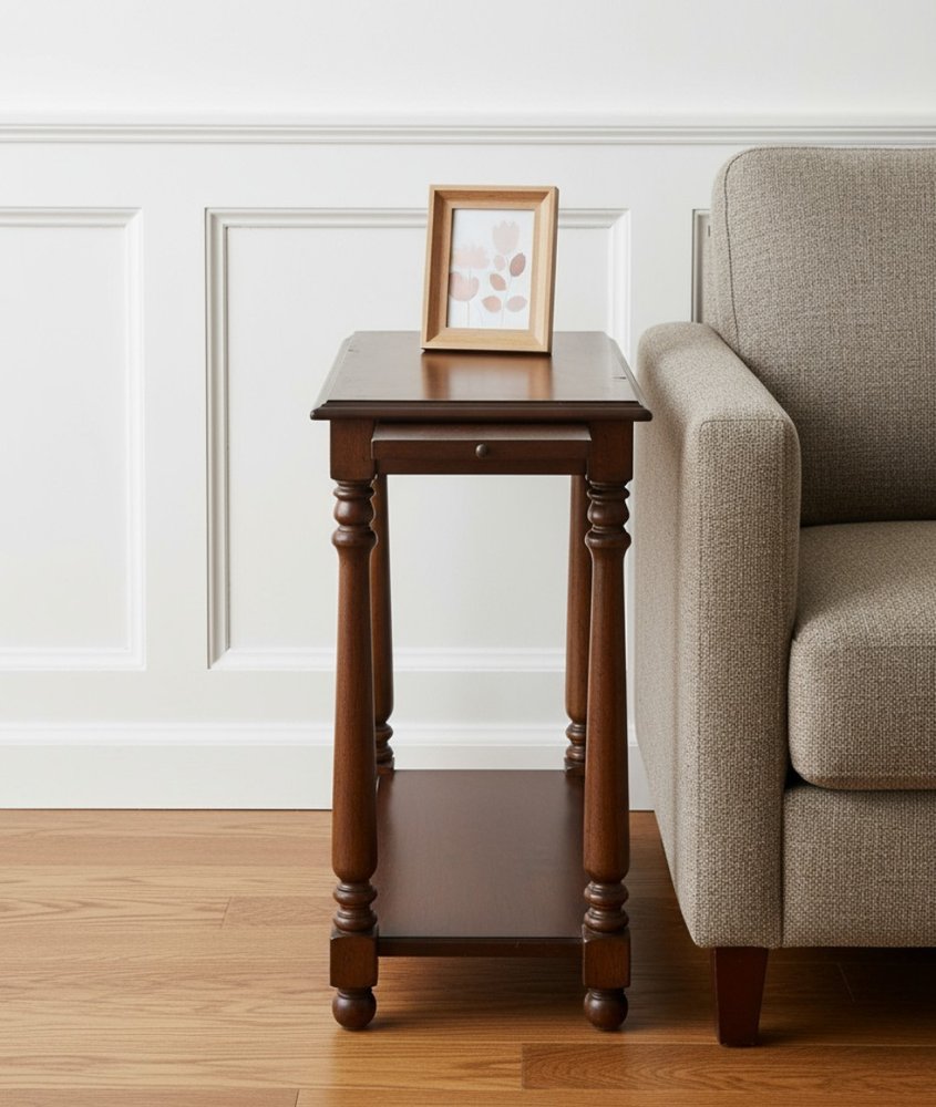 24" Wood Brown End Table With Shelf HomeRoots