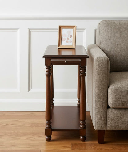 24" Wood Brown End Table With Shelf HomeRoots
