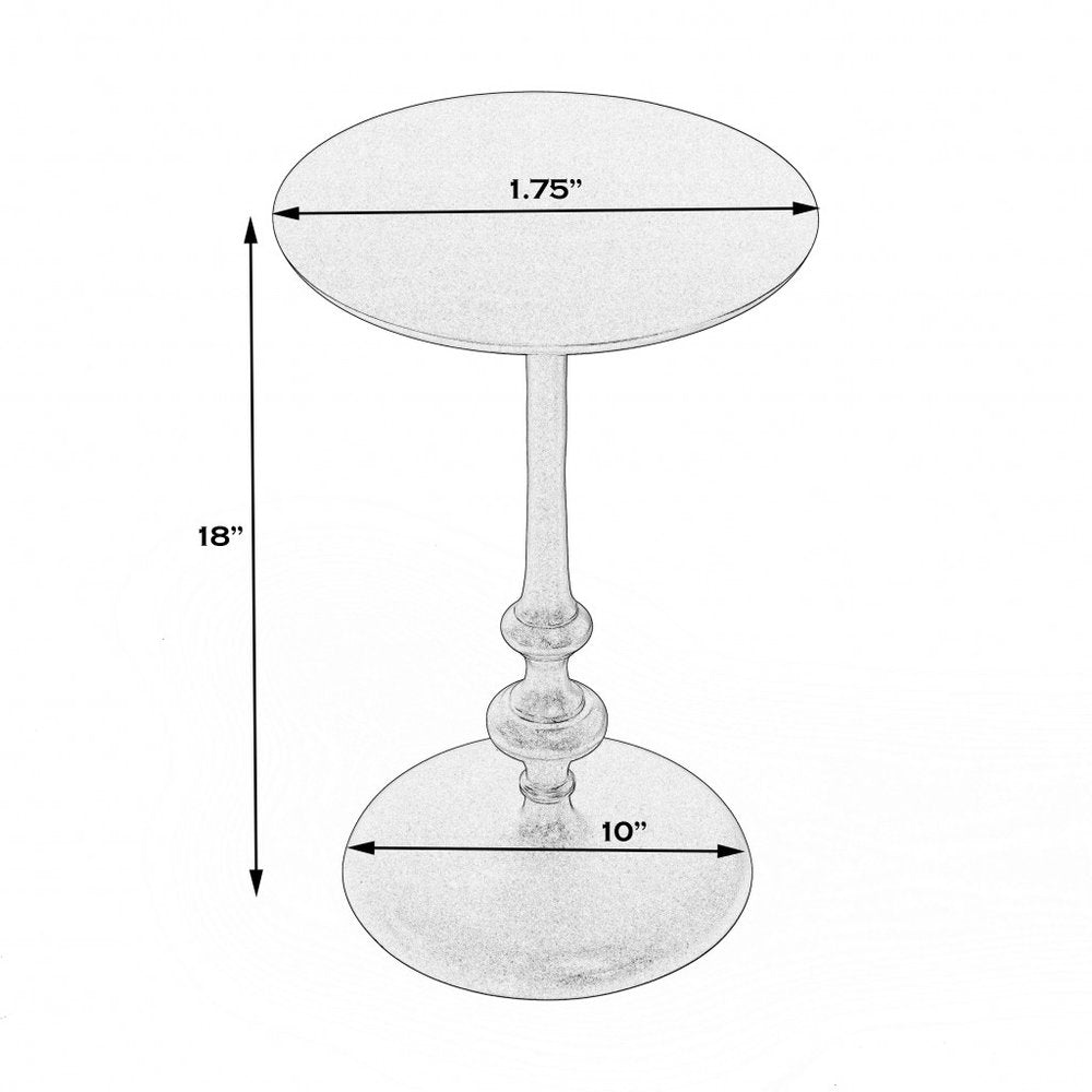 18" Dark Burnished Bronze Aluminum Round Top Pedestal End Table HomeRoots