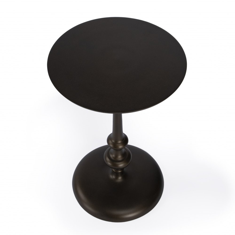 18" Dark Burnished Bronze Aluminum Round Top Pedestal End Table HomeRoots