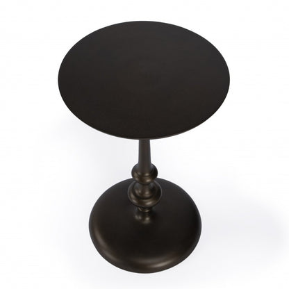 18" Dark Burnished Bronze Aluminum Round Top Pedestal End Table HomeRoots