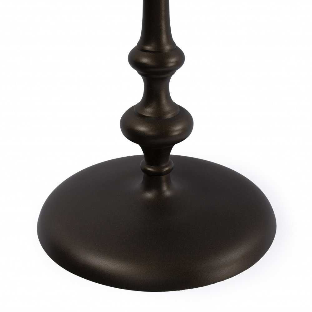 18" Dark Burnished Bronze Aluminum Round Top Pedestal End Table HomeRoots