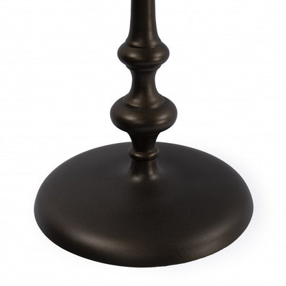 18" Dark Burnished Bronze Aluminum Round Top Pedestal End Table HomeRoots