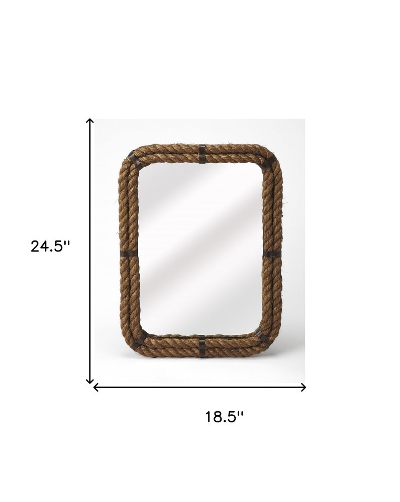 25" Brown Framed Accent Mirror HomeRoots