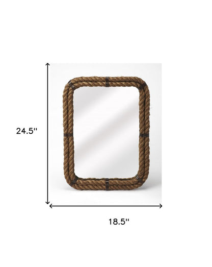 25" Brown Framed Accent Mirror HomeRoots