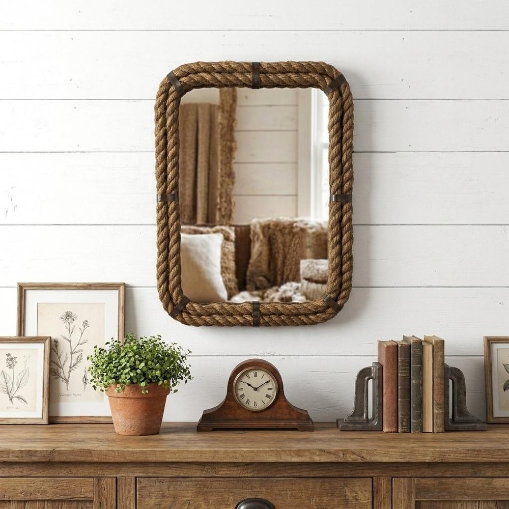 25" Brown Framed Accent Mirror HomeRoots