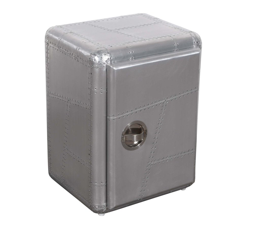 18" Silver Aluminum Standard Accent Cabinet With One Shelf HomeRoots