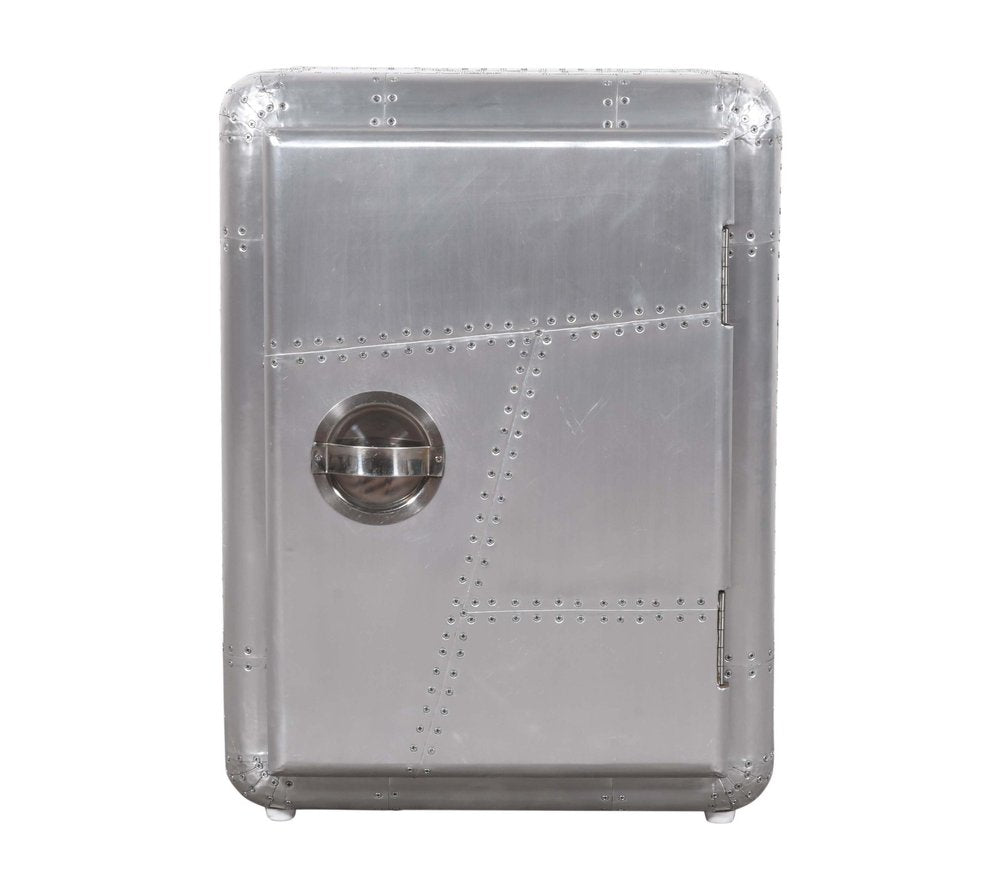 18" Silver Aluminum Standard Accent Cabinet With One Shelf HomeRoots
