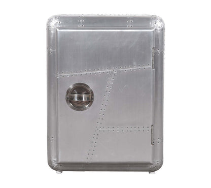 18" Silver Aluminum Standard Accent Cabinet With One Shelf HomeRoots