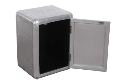 18" Silver Aluminum Standard Accent Cabinet With One Shelf HomeRoots