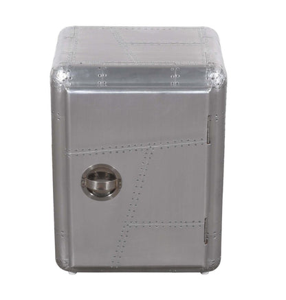 18" Silver Aluminum Standard Accent Cabinet With One Shelf HomeRoots