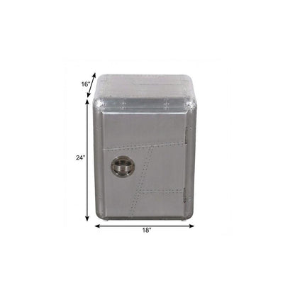 18" Silver Aluminum Standard Accent Cabinet With One Shelf HomeRoots